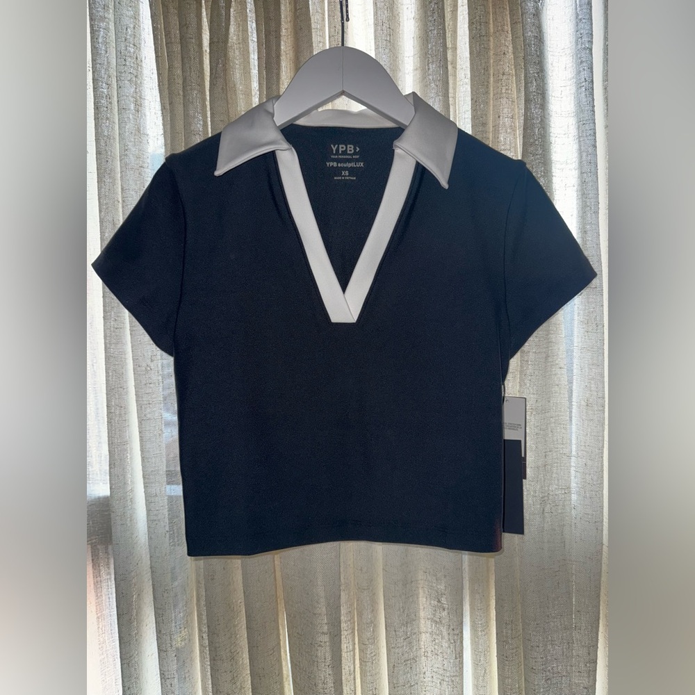 Abercrombie Black & White Athletic Polo